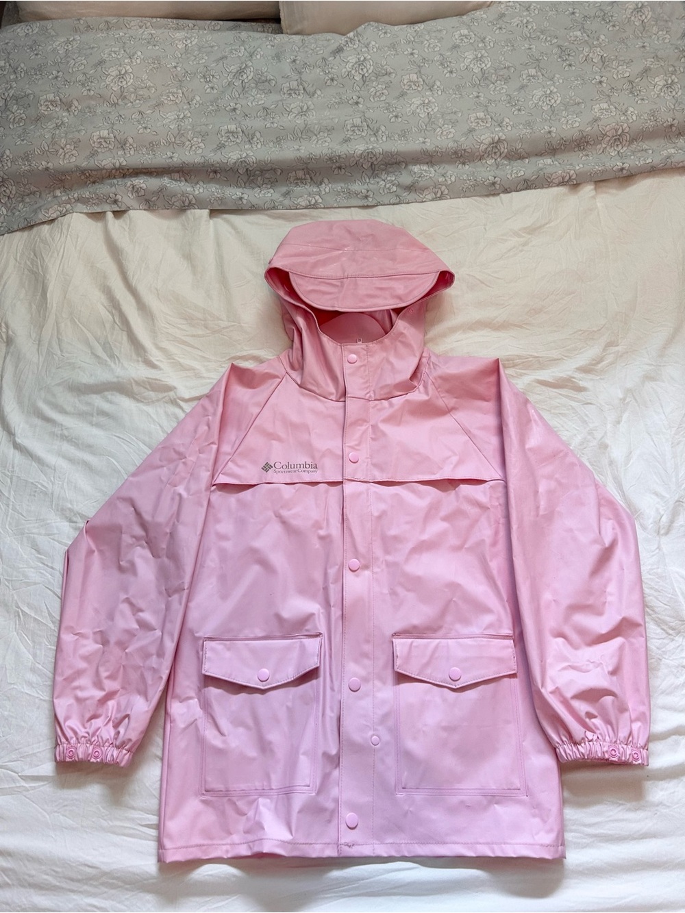 Columbia Kids Light Pink Hooded Raincoat